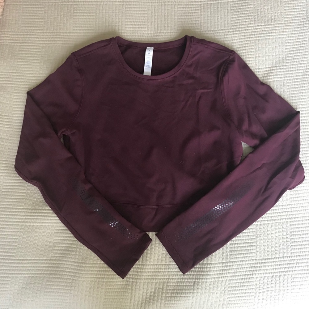 lululemon athletica Long Sleeve Tee in Deep Wine